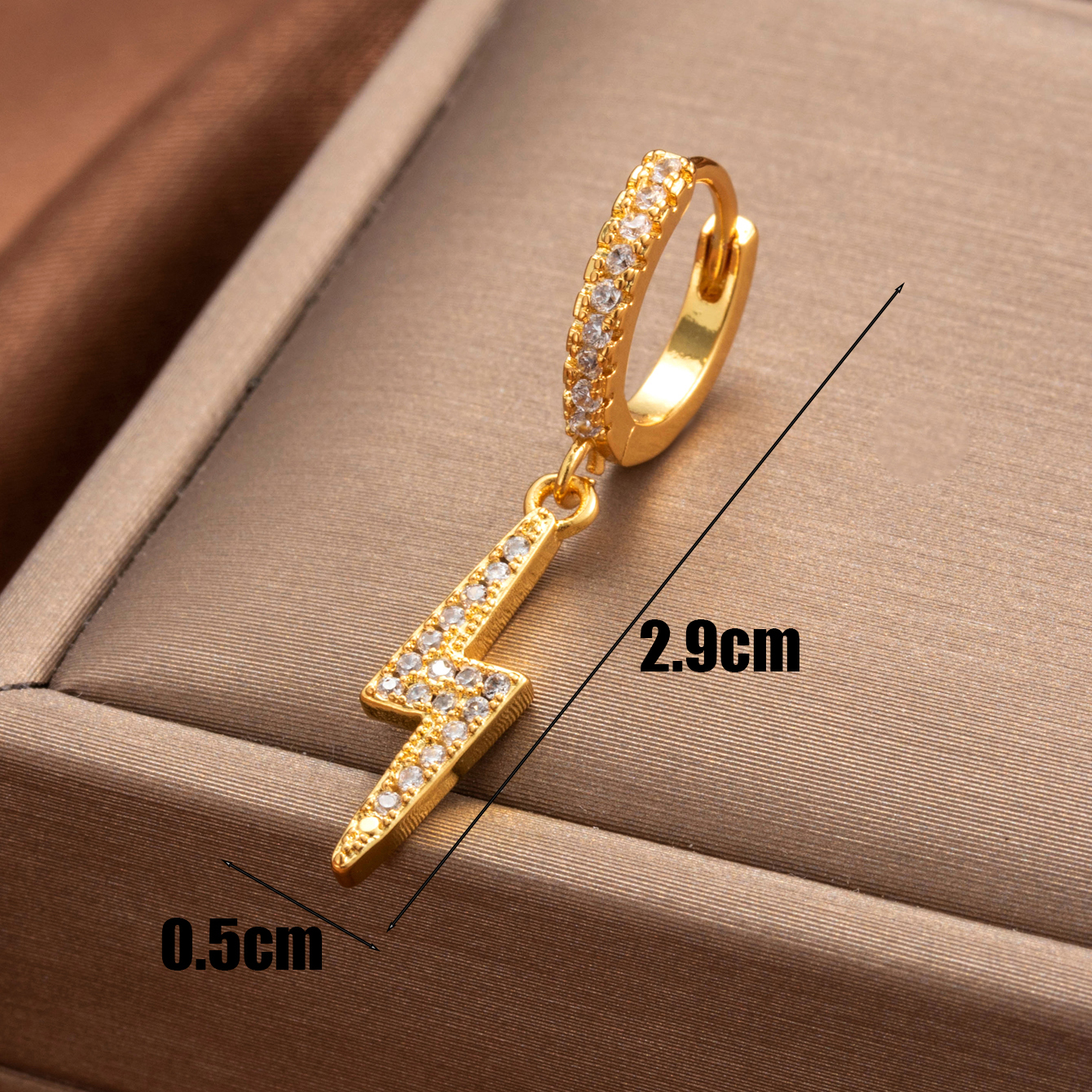 1 Piece Simple Series Classic Flower Copper  Gold Color Material Zircon Women's Dangle Earrings h5 